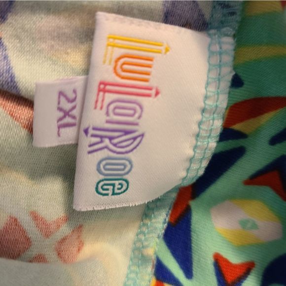 Lularoe - maxi skirt - size 2XL - mint and multi-colored print - NWOT - Picture 3 of 5